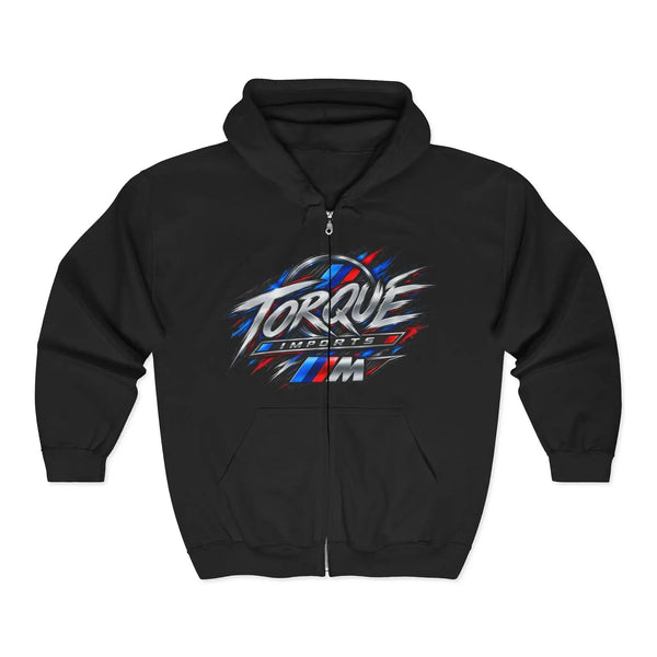 Torque Racing Zip Hoodie in Black