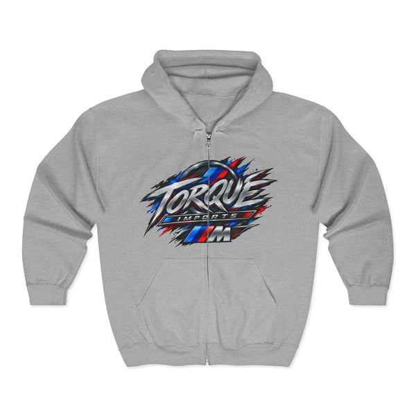Torque Racing Zip Hoodie in Sport Grey